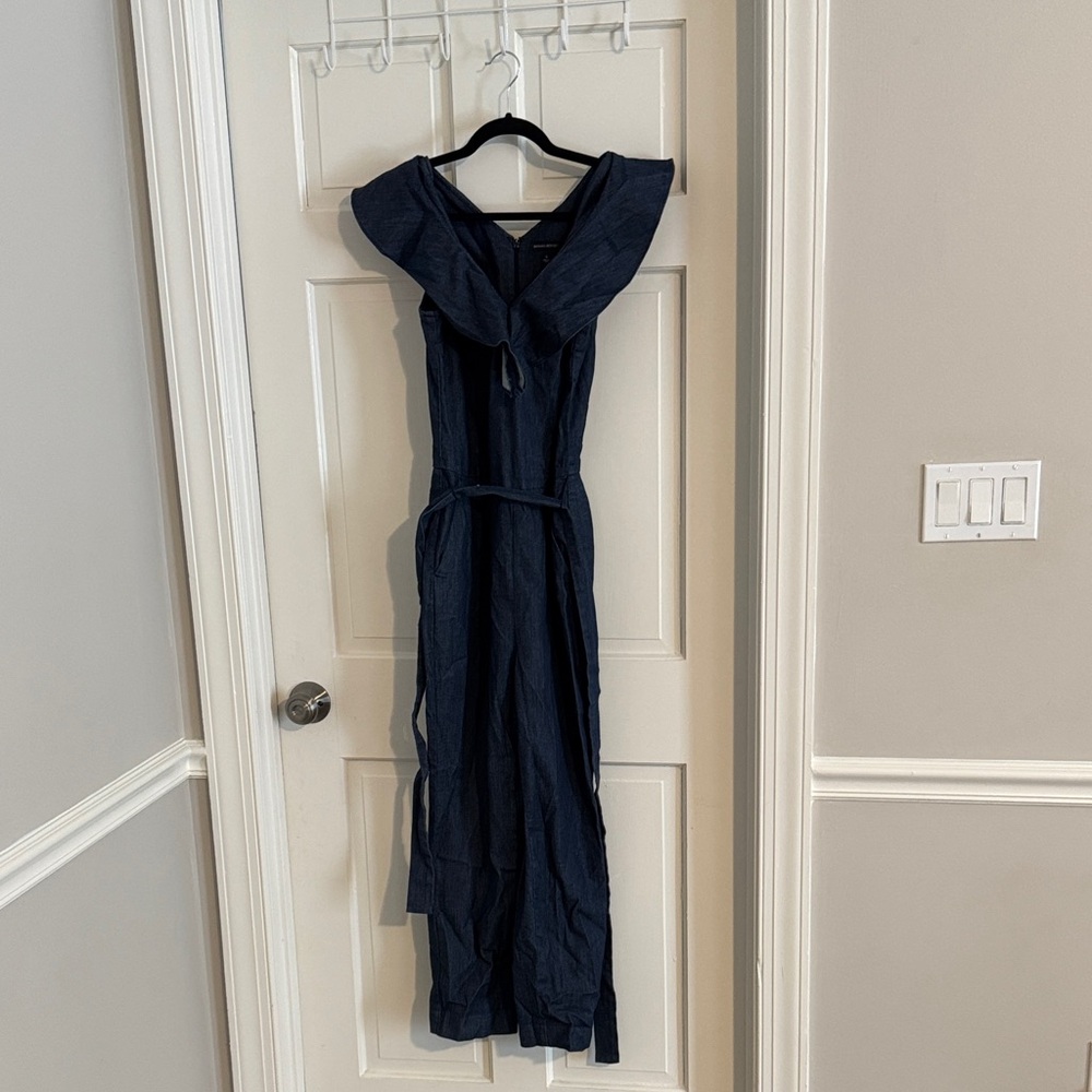 Banana Republic Navy Blue Off-Shoulder Jumpsuit